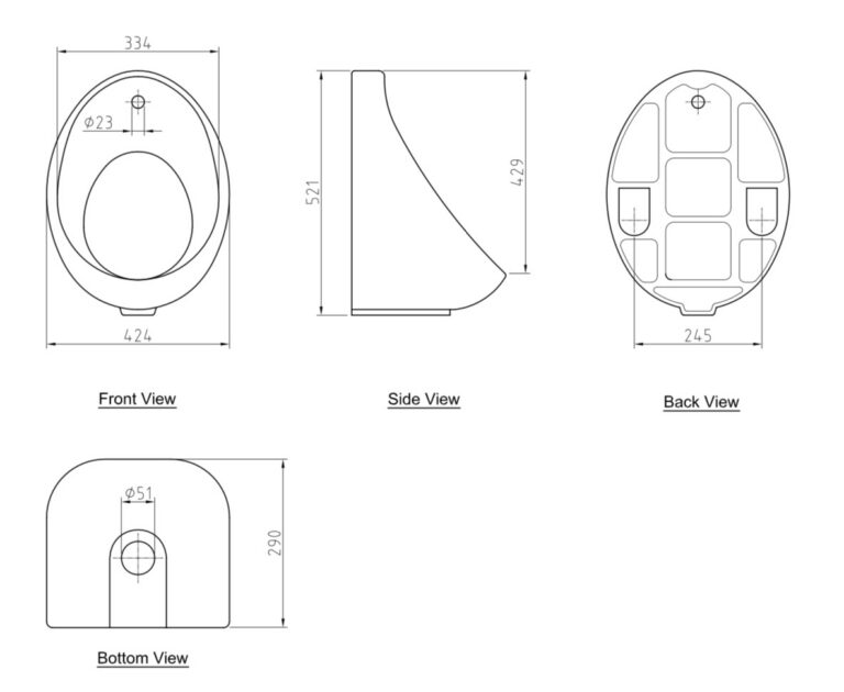 Urinal Numbers BS Exposed Urinals – Elite Bathrooms